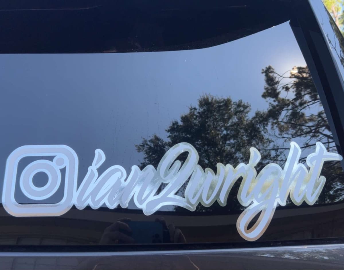 Double Layered Instagram Username Decal