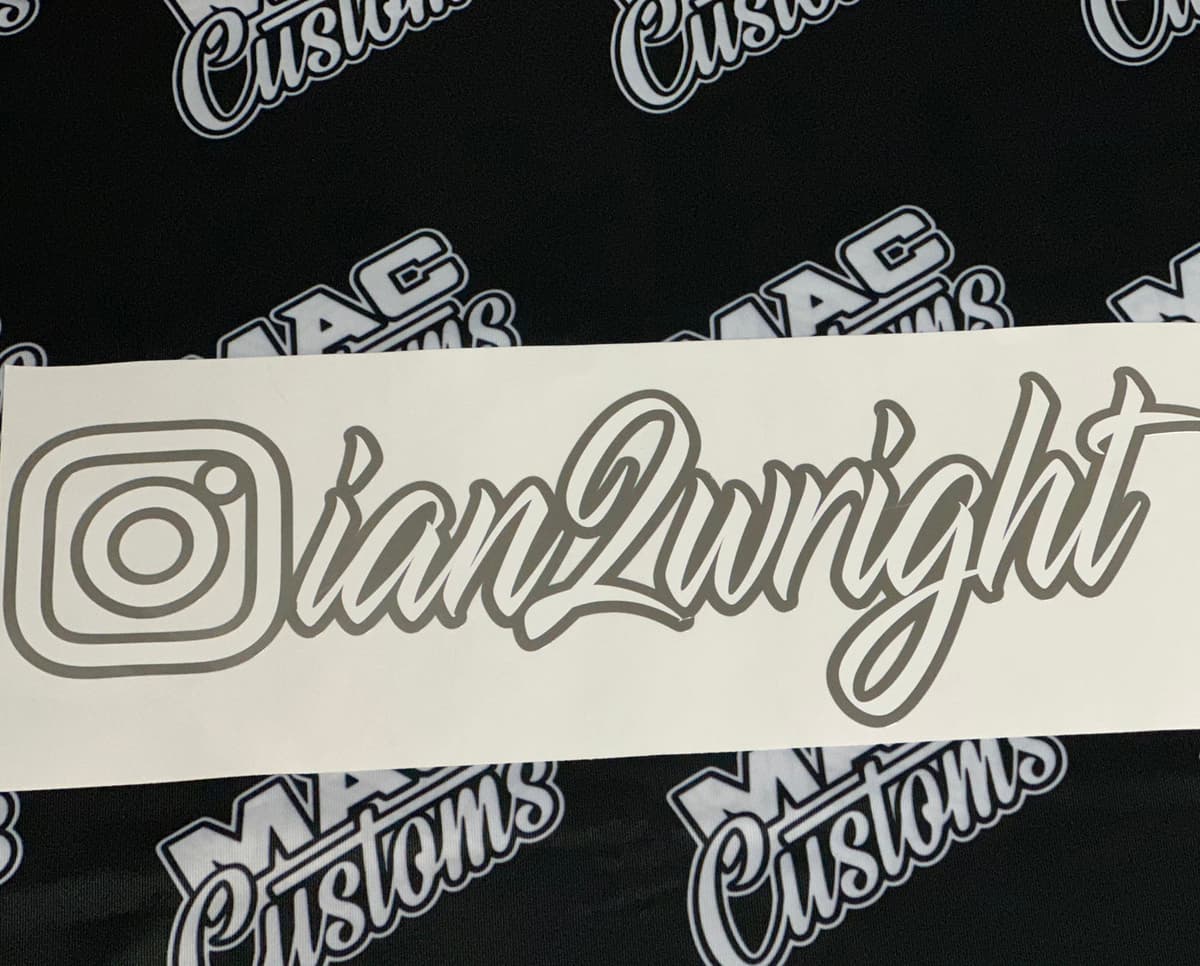 Double Layered Instagram Username Decal
